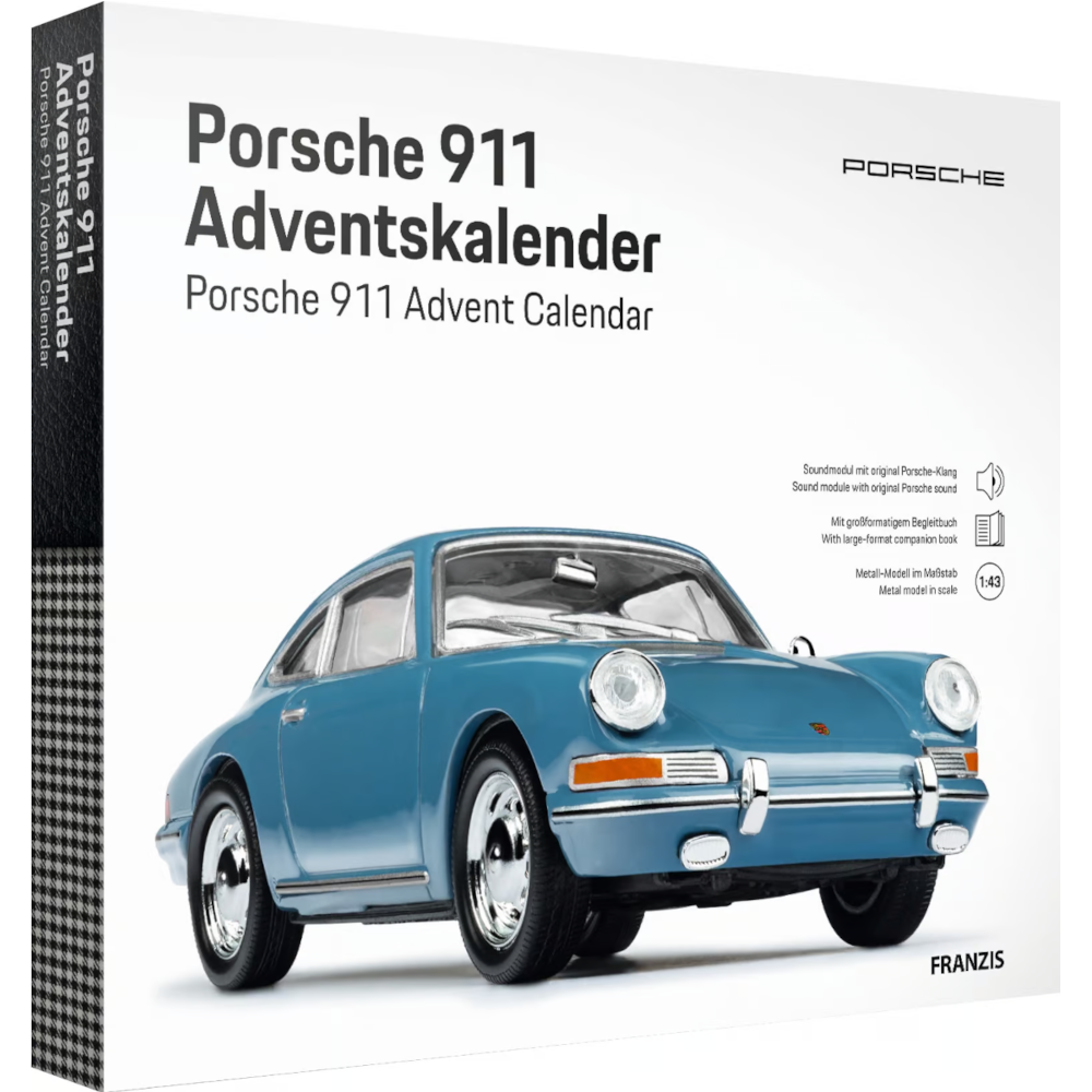 Porsche 911 Adventskalender 2025 Emailleblau – Modellauto 1:43