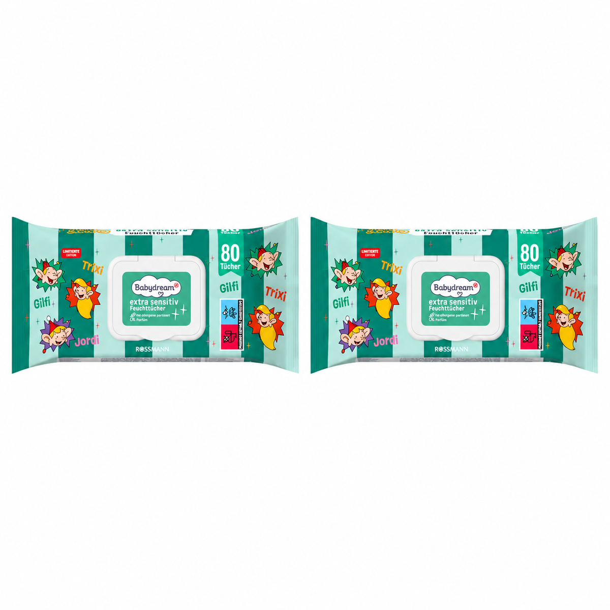 Babydream Extra Sensitiv Feuchttucher 2er Set Design zufällig