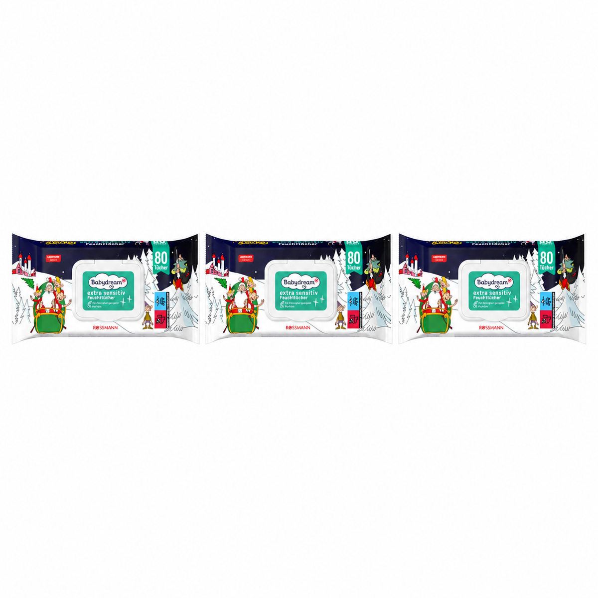 Rossmann Babydream Weihnachtsmann Co. KG Feuchttücher 3er Set