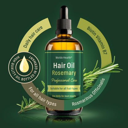 WoldoHealth Rosmarinöl Haaröl für Haare & Kopfhaut 100 ml