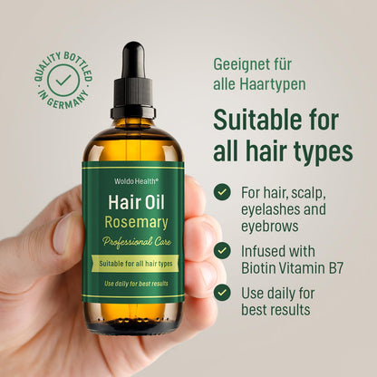 WoldoHealth Rosmarinöl Haaröl für Haare & Kopfhaut 100 ml