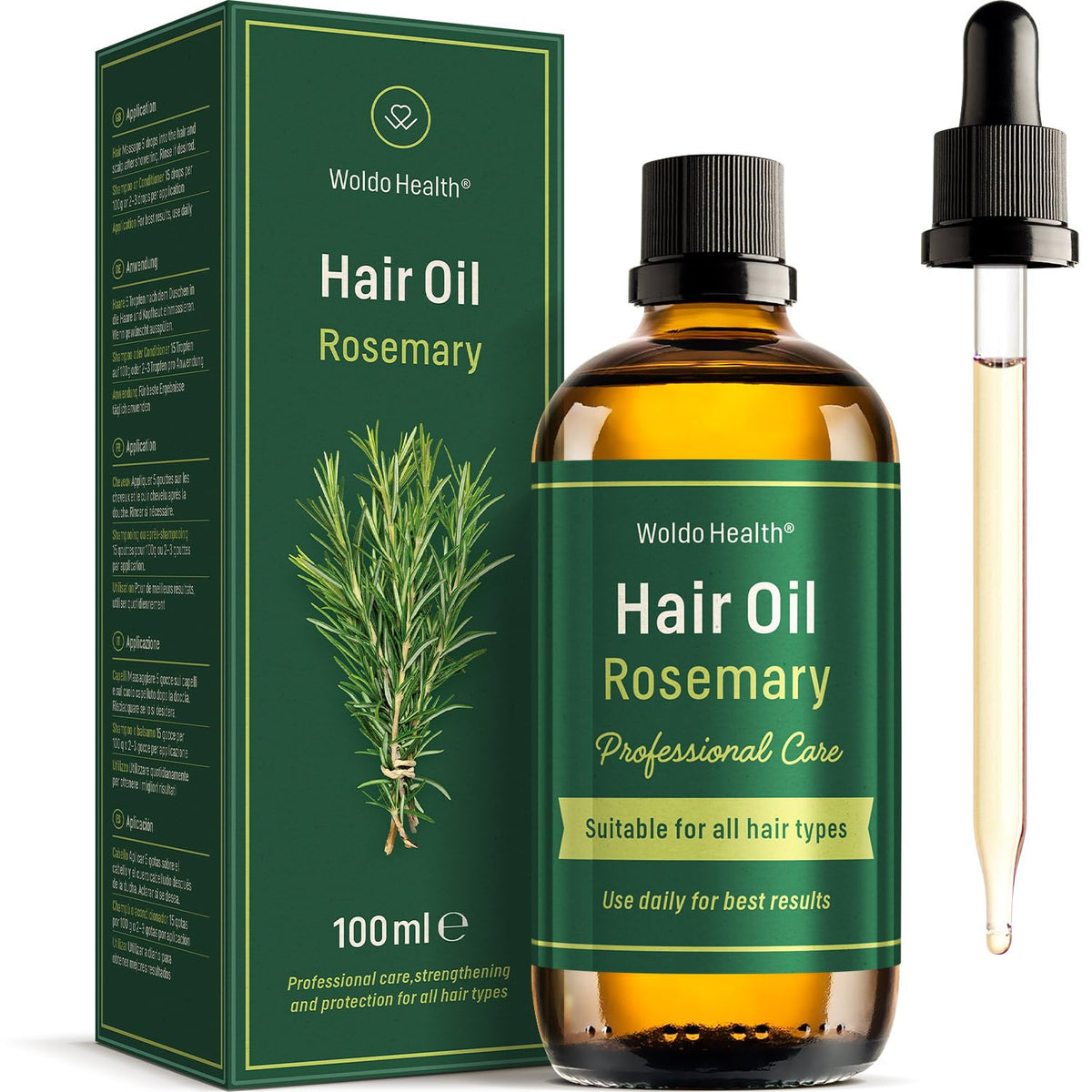 WoldoHealth Rosmarinöl Haaröl für Haare & Kopfhaut 100 ml