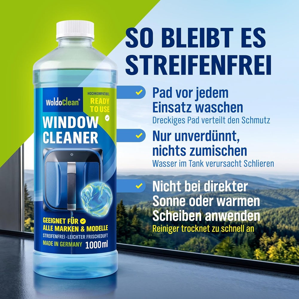 WoldoClean Fensterputzroboter Reinigungslösung 1L