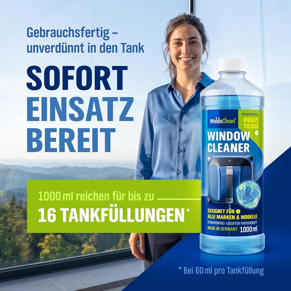 WoldoClean Fensterputzroboter Reinigungslösung 1L