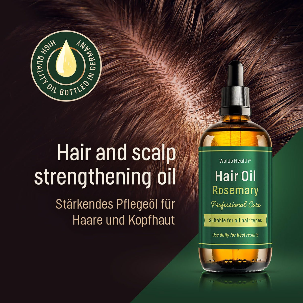 WoldoHealth Rosmarinöl Haaröl für Haare & Kopfhaut 100 ml