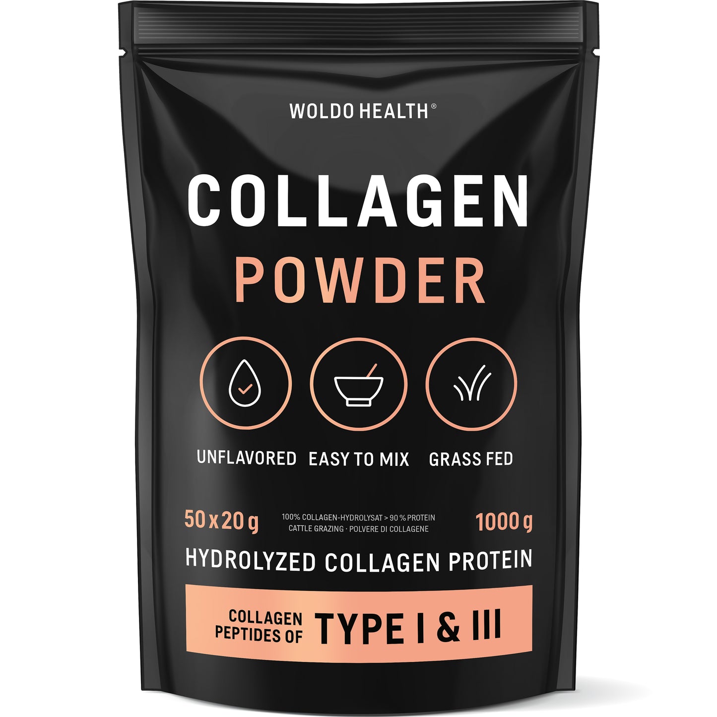 WoldoHealth Collagen Pulver Hydrolysat 1 kg