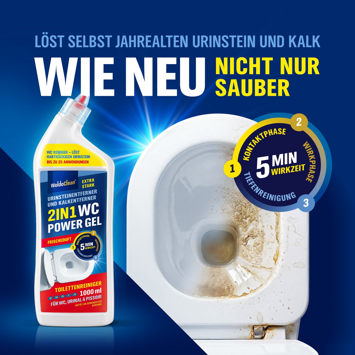 WoldoClean 2in1 Urinsteinentferner Gel 1L Frischduft