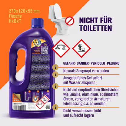 Woldoshop Abflussreiniger Abflussfrei Flüssig