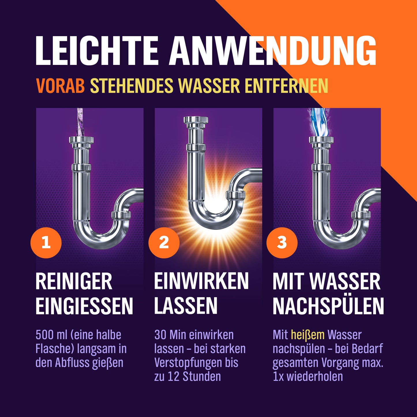 Woldoshop Abflussreiniger Abflussfrei Flüssig