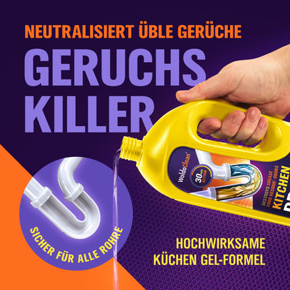 WoldoClean Rohrreiniger Küche Gel 1000ml extra stark