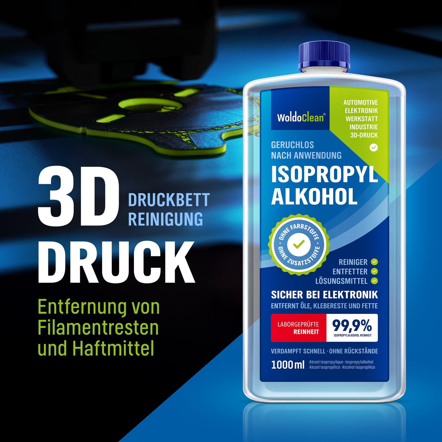 WoldoClean Isopropanol 99,9% Reinigungsalkohol 1L