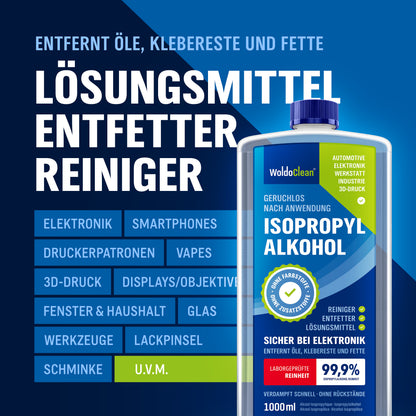 WoldoClean Isopropanol 99,9% Reinigungsalkohol 1L