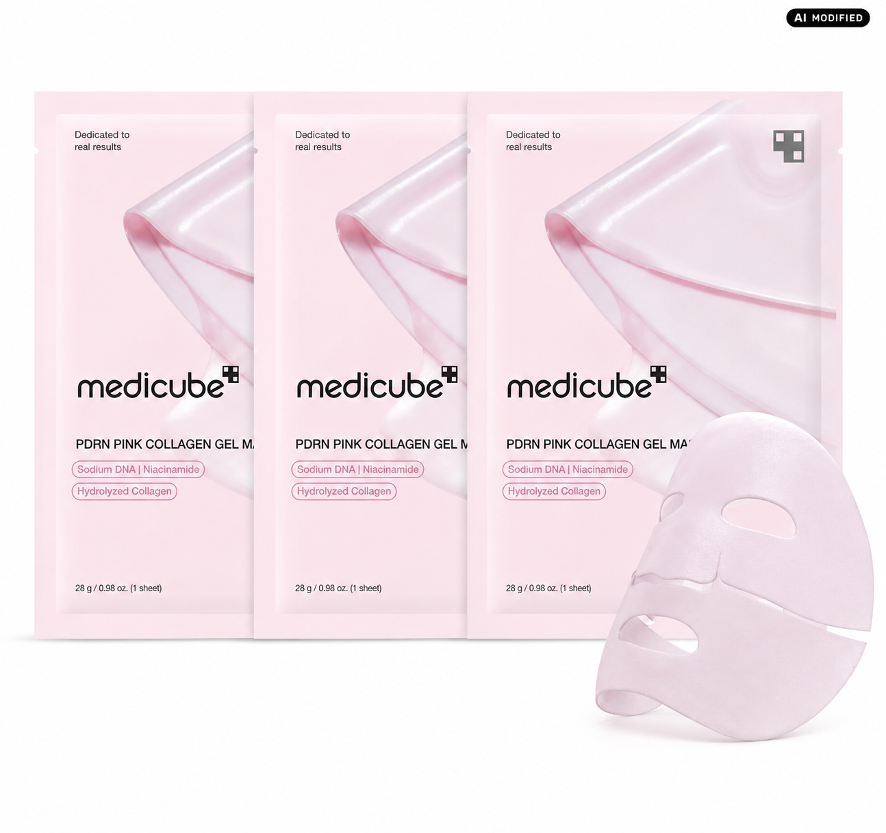 Medicube PDRN Pink Collagen Gel Mask Gel-Tuchmaske 3er Set