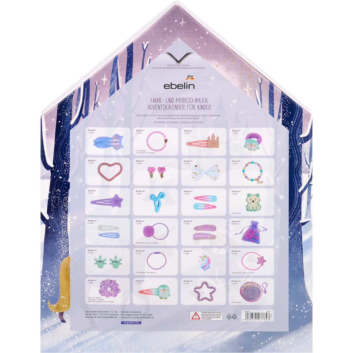 ebelin Adventskalender 2026 Haar-Accessoires Kids