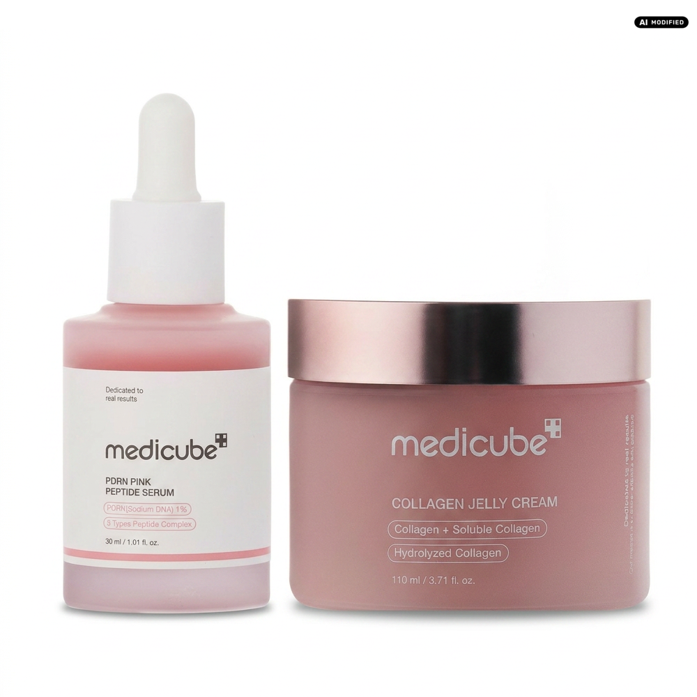 Medicube PDRN Pink Peptide Serum und Collagen Jelly Cream Duo
