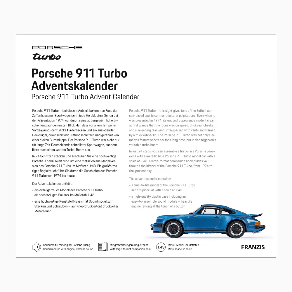 Porsche 911 Turbo Adventskalender 2025 – Modellauto 1:43