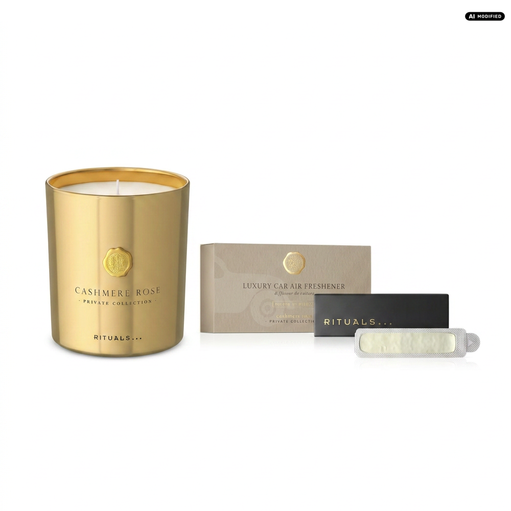 Rituals Cashmere Rose Candle Car Perfume Home Duo