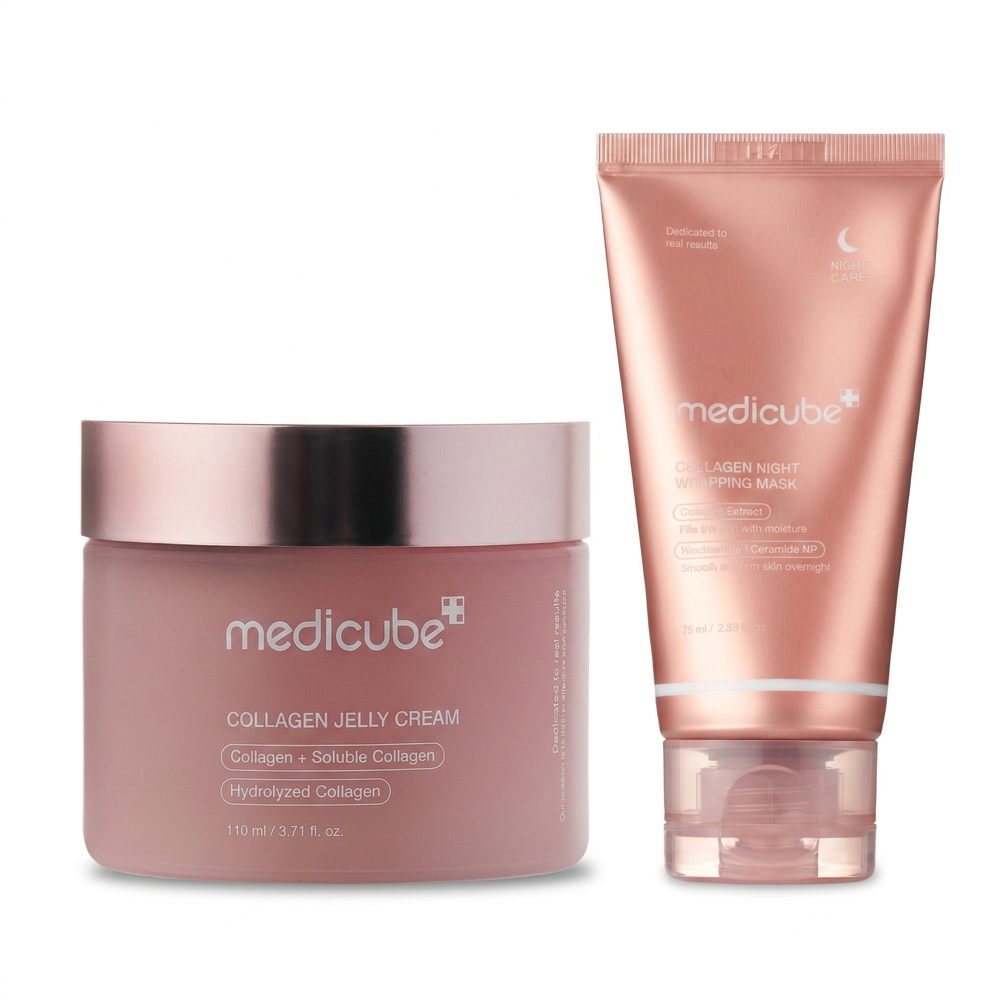 Medicube Collagen Jelly Cream und Night Wrapping Mask Pflege Set