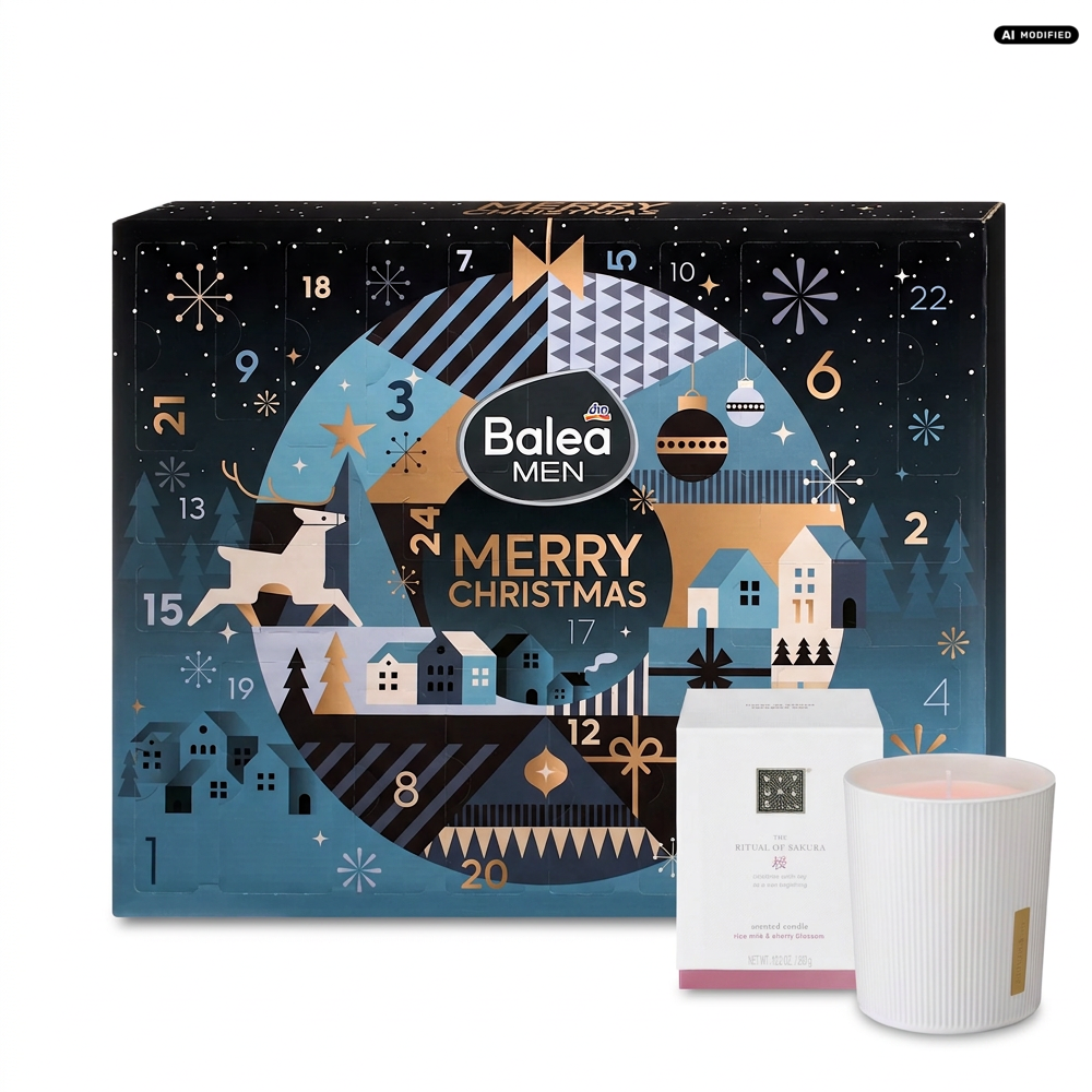Balea MEN Adventskalender 2026 Merry Christmas mit Rituals Duftkerze