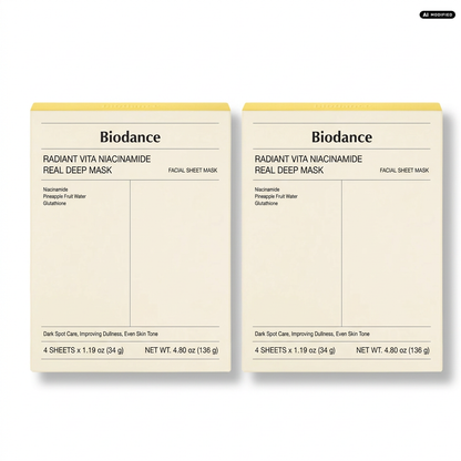 Biodance Radiant Vita Niacinamide Real Deep Mask 2er Set