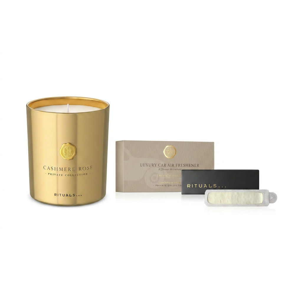 Rituals Cashmere Rose Candle Car Perfume Home Duo