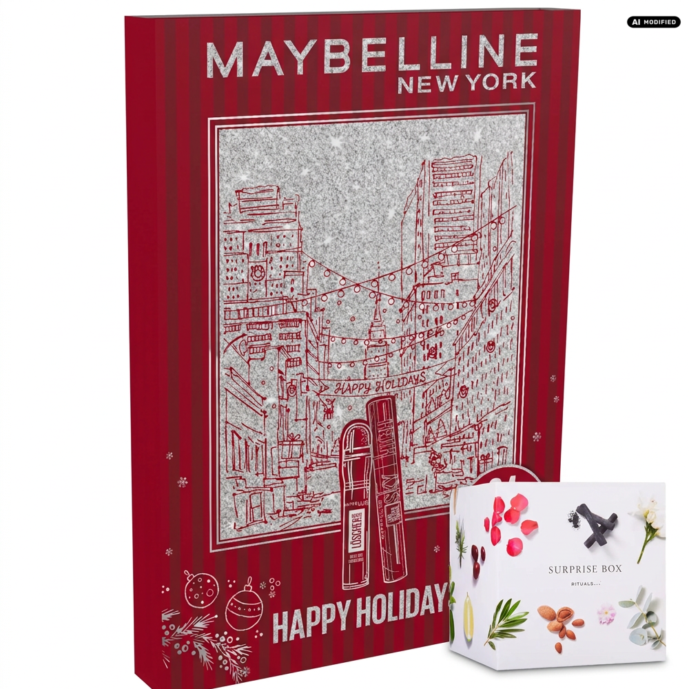Maybelline Adventskalender 2026 Make-up und Nagel-Set mit Rituals Box
