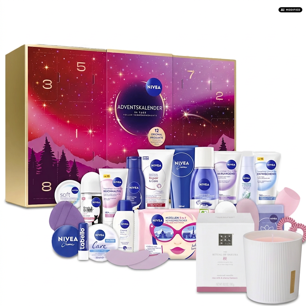 NIVEA Adventskalender 2026 Verwöhnmomente 24-teilig mit Duftkerze