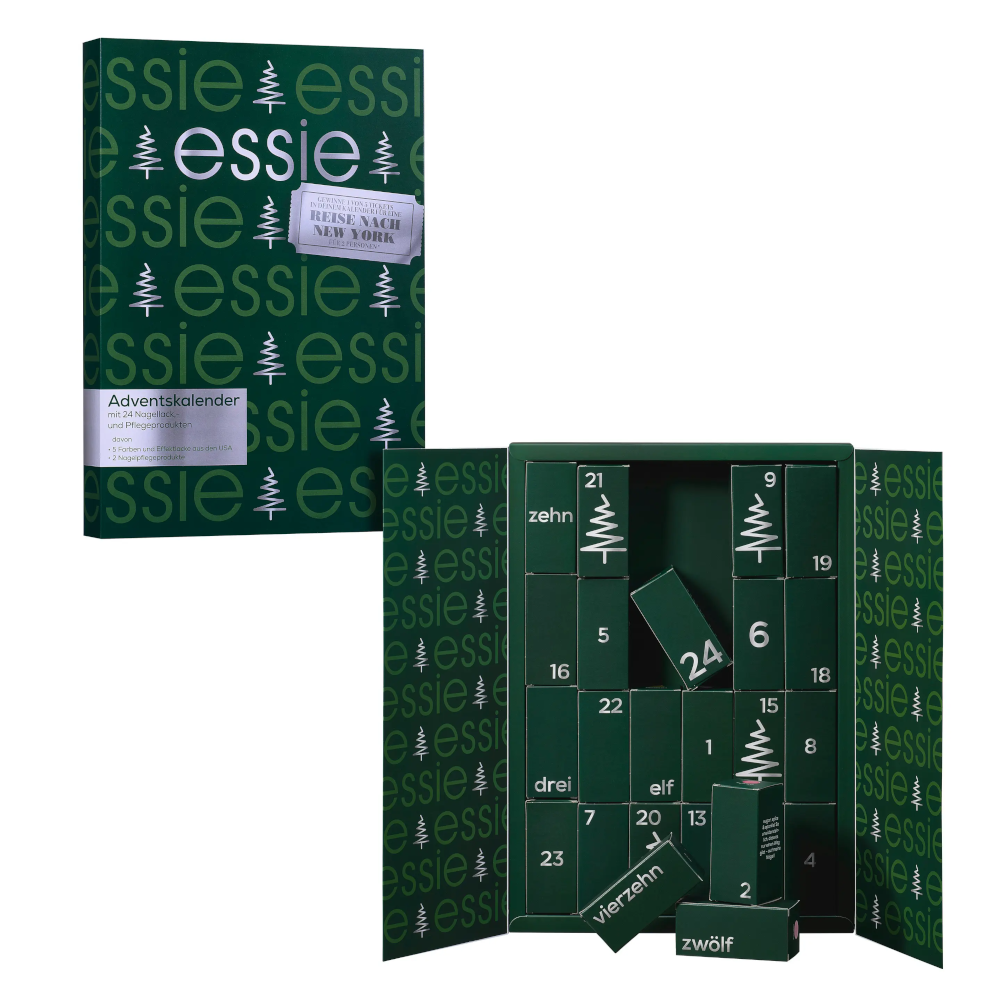 essie Adventskalender 2025 – 24 Türchen mit Nagellacken & Pflege