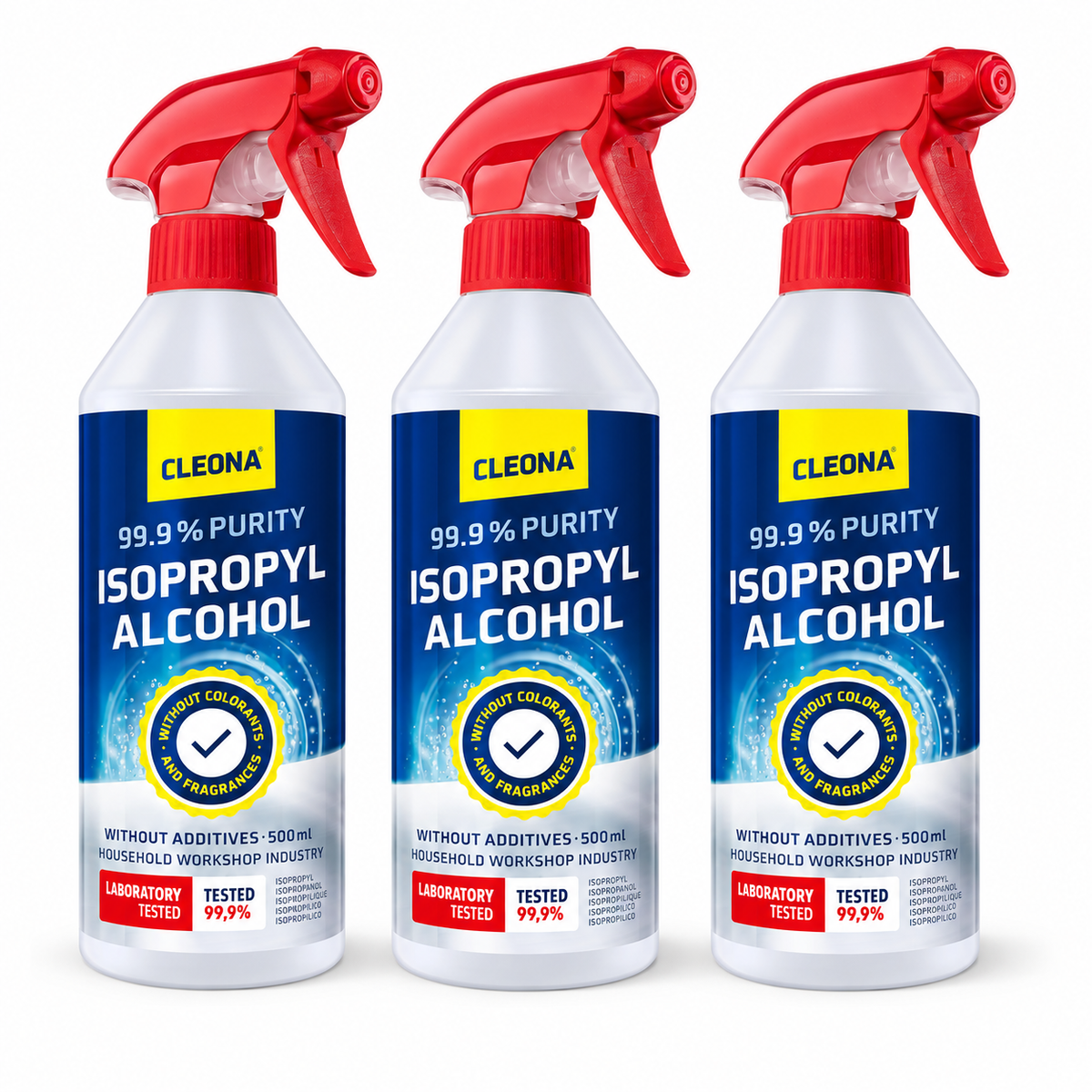 Cleona Isopropanol 99,9% Spray Reinigungsalkohol 3er Set